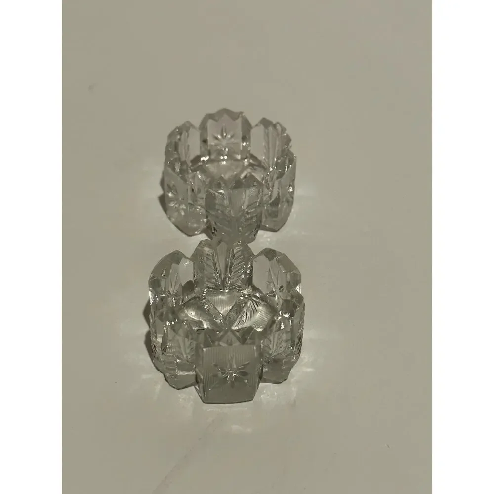 Vintage Set Westmorland EAPG Clear Glass Salt Dips, Salt Cellars, Cut Glass